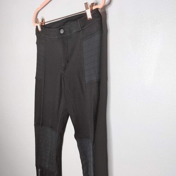 Athleta Black Trailsetter Motion Ankle Zip Ponte Moto Pants With Pockets Size 6 - Picture 3 of 9
